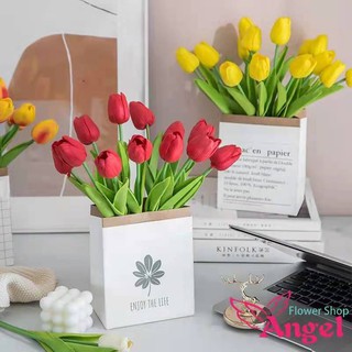 rubberized tulips 1pcs home decor artificial flowes bouquet rose flowering plant fake flowers weddin (4)