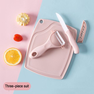 3in1 Ceramic Fruit Knife Peeler Chopping Board Set