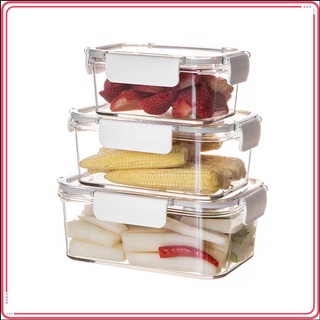 KITkitchen Transparent Food Preservation Canisters Box Refrigerator Plastic Box Fruit Box Sealed COD