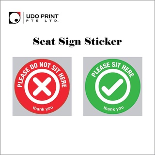 ❒"Please Do Not Sit Here" & "Please Sit Here" Sticker | Water-resistant Seat Sign Stickercolored pap
