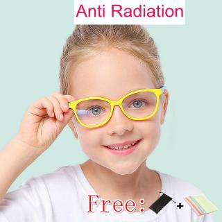 Anti radiation glasses for kids Blu-ray children's eyeglasses unisex goggles anti-UV silicone frame replaceable lenes eyewear