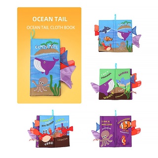 【 Ready Stock】LMT - Animal Tail Cloth Book Sound 3D Books Soft Reading Cloth Baby Educational Toy (3)