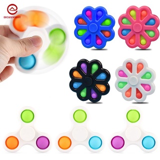 Fidget Spinner Pop It Simple Dimple Fidget Toys Sensory Bubble Silicone Anxiety Relief Kids Toy