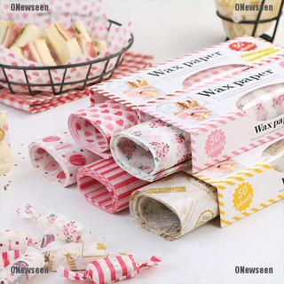 ONewseen☆ 50Pcs Wax Paper Grease Food Wrapping Paper For Bread Sandwich paper Baking