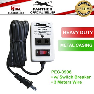 Panther PEC 0906 2 Gang Extension Cord w/ Switch and 3 Meter Wire with Voltage Surge Protection