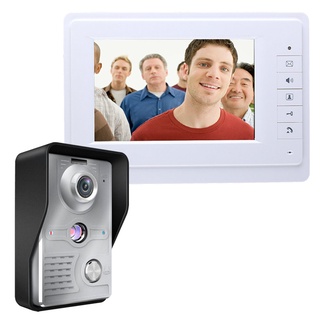 Visual Intercom Doorbell 7'' TFT Color LCD Wired Video Door Phone System Indoor Monitor 700TVL Outd0