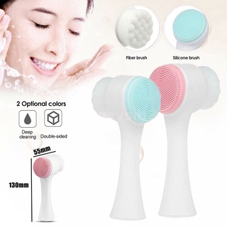 Silicone Facial Cleansing Dual Pore Facial Cleanser Brush