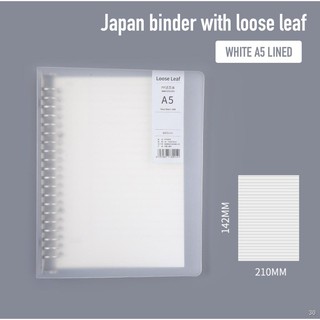 ☎✘Japan PP binder with loose leaf 20/26 holes A5 B5 (refillable)