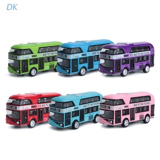 DK 1:43 Car Model Double-decker London Bus Alloy Diecast Vehicle Toys For Kids Boys