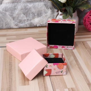 Pink Kraft Gift Jewelry Box With Removable Cotton Pad