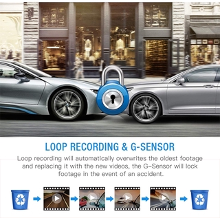 4" LCD Dash Cam Car DVR 24h Parking Monitor 1080P Night Vision Dashcam Auto Video Recorder with 720P Rear Camera 3 Lens G-Sensor (6)
