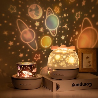 ☼Night Light Projector with Music Box and 6 360 Projection Movies Rotation Starry Sky Projector Lamp