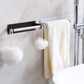 Bathroom Multifunction Wood Self-adhesive Towel Racks / Toilet Roll Paper Hanger / Kitchen Cling Film Hanging Holder (2)