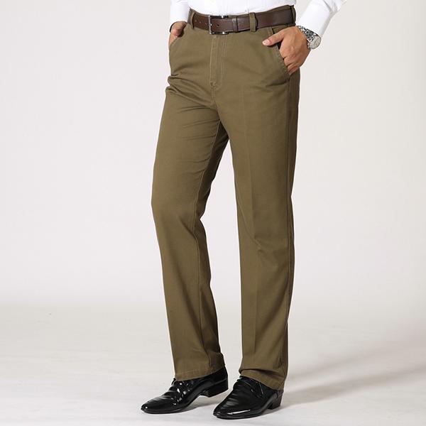 Mens Business Breathable Suit Pants Straight Leg Casual