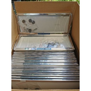 ✉☼Car Plate frame Number with GLASS Cover Stainless Steel Frame Protector holder casing Deflector (5)