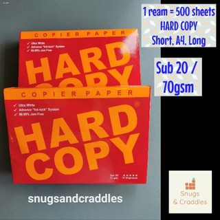 ✓™ON STOCK!! Hard Copy or Hardcopy or Copy One Bond/Copier Paper Short, Long and A4 Sub 20/ 70 gsm
