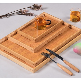 Bamboo Serving Tea Tray– Wooden Platter Serveware Tray for coffee & Snacks Bamboo Plate (4)