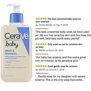 niceCeraVe Baby Wash & Shampoo 8oz/237ml 3xtk