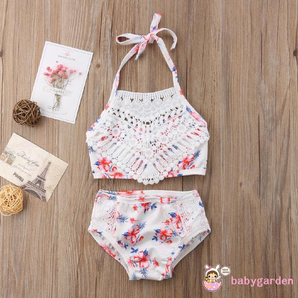 ADR-Kids Baby Girl Lace Floral Bikini Set Swimwear Swimsuit (1)