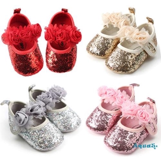 AQQ-Prewalker Infant Sequin Shoes, Baby Girls Casual Princess Pram Anti-Slip Crib Shoes (1)