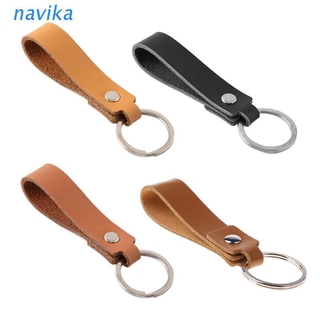 NAV POB Key Holder Handmade Genuine Leather Sliver Key Ring Lanyard Keychain Jewelry