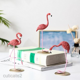 Resin Flamingo Figurine Garden Miniature Sculpture Stand Tabletop Ornament