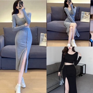Korean style fashion top&skirt Terno women’s fashion wear set Small to L
