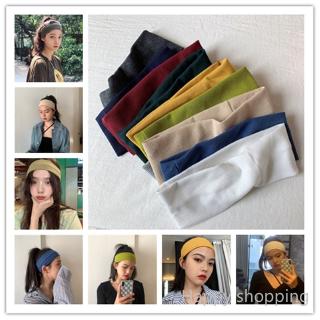 INS Solid Color Headband Knitted Wide-brimmed Elastic Yoga Sports Hair Band Women Accessories