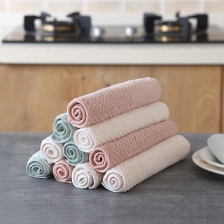 Cleaning Cloths Dish Towel Absorbent Hand Towels Coral Fleece Rags Thick Dishes Cleaning Rag Kitchen Cleaning Tools