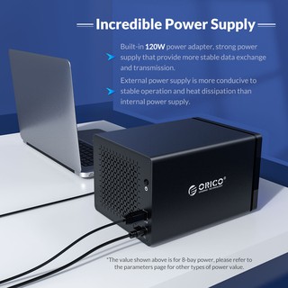 ORICO 5 Bay 3.5'' Type C/USB3.0 HDD Docking Station Aluminum 5Gbps 80TB HDD Enclosure USB3.1 HDD Case with 78W Power Adapter（NS500U3） (5)