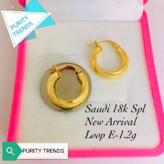 18K Saudi Gold, Earring, 1.2grams,pawnable,good for investment w/high appraisals.