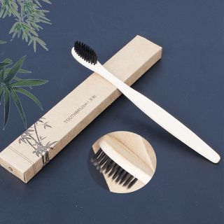 Eco-friendly bamboo fiber toothbrush soft bristles (toothbrush)+box