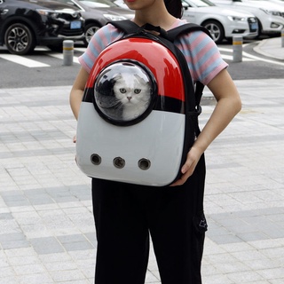 ♨✾Cat bag go out portable dog space capsule pet backpack cage shoulder transparent school supplies