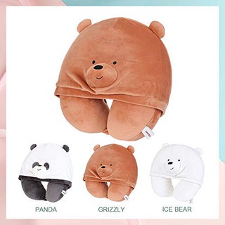 Miniso We Bare Bears U-shaped Pillow with Hood
