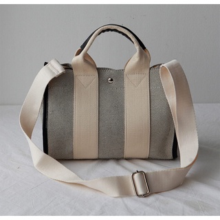 Simple Canvas Bag Large Capacity Totes Casual Contrast Color Shoulder Handbag