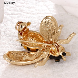 Myoloy Women Delicate Little Bee Insect Crystal Rhinestone Pin Brooch Jewelry Accessory PH