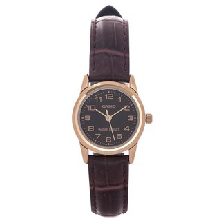 Casio Watch for Women LTP-V001GL-1B Brown Leather Strap 30m Analog