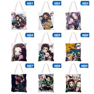 Anime Demon Slayer One-sided Printed Canvas Shoulder Bag Tote Bag
