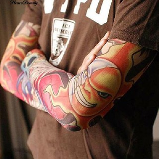 2Pcs Elastic Fake Temporary Tattoo Long Sleeves Arm Stocking