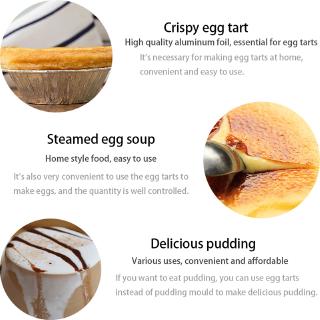 [NE]100pcs Disposable Aluminum Foil Baking Cookie Muffin Cupcake Egg Tart Mold Round (8)