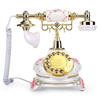 Corded PhonesOld Vintage Phone Landline Rotary Dial Retro Phone Desktop Corded Fixed Telephone Count