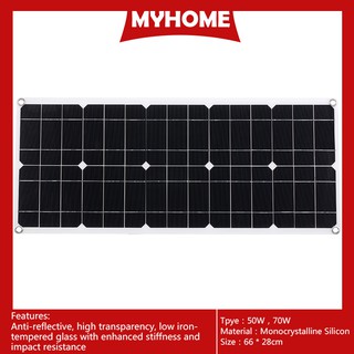 50W/70W Solar Panel with 2 USB Interface Car Battery Charger Kits (1)