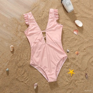 Beach Mother Daughter Matching Swimsuits One-Piece Mommy and kid Swimwear Clothes Family Look Mom & (2)