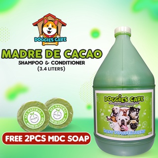 Madre de Cacao Shampoo & Conditioner with Guava Extract - Baby Powder Scent 1 Gallon Green FREE SOAP (1)