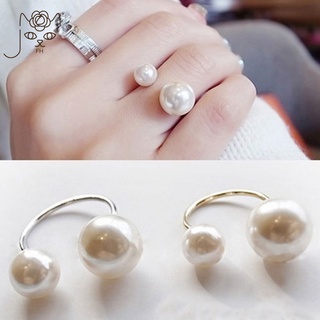 Opening Adjustable Ring Inlaid Imitation Pearls Ring For Women Adjustable Finger Ring FH