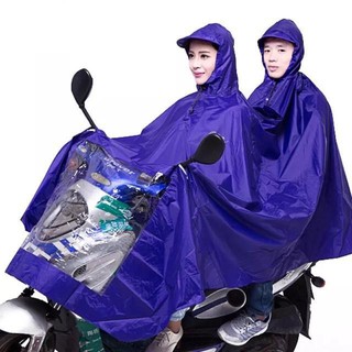 RAINCOATஐ⊙Waterproof PVC Motorcycle Raincoat Double Head with Hood and Pouch Outdoor Adult Riding (4)