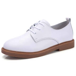 genuine Leather women Flats oxford shoes Spring Ladies Casual Shoe