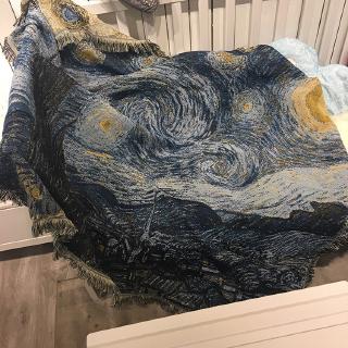 Van Gogh Starry Sofa Blanket Knitted Wall Hanging Tapestry Home Decorative Blanket