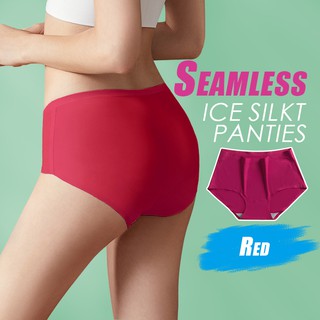 Underwear Woman Seamless Panty Ice Silk Mid Female Waist Briefs Invisible Soft Breathable Panties