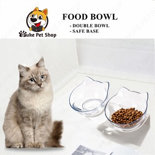 DUOBLE BOWL PET CAT STRESS EASE FOOD BOWL FEEDER